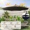 Costway 10FT Patio Solar-Lighted 112 LED Cantilever Offset Umbrella Crank Tilt Outdoor